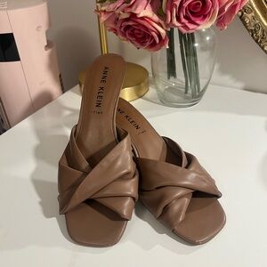 Anne Klein Women's Brown Slide Sandals